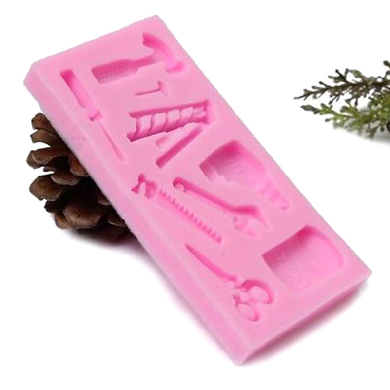 silicone cake fondant mold topper hammer spanner tools diy baking mouYJ7H 