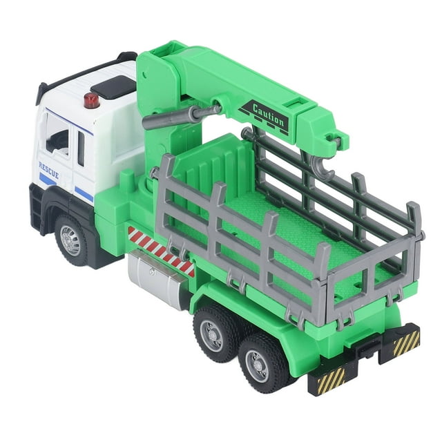 Log Tractor Model, Rubber Wheel Light Music Effect Alloy Body Logging Truck Toy For Kids Green