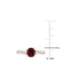 thumbnail image 2 of 1.30 Carat (Ctw) Round-Cut Garnet Ring in 14K Rose Pink Gold with Diamonds for Women, 2 of 6