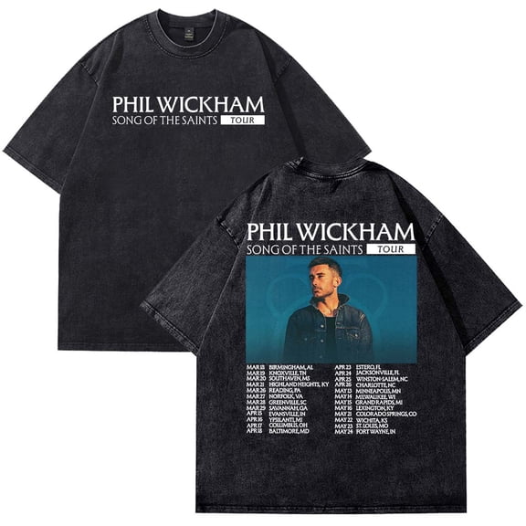 Phil Wickham Song Of The Saints Tour 2026 Merch T-Shirt Cotton Wash Tee Women Men Short Sleeve Casual Crewneck Tee