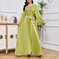 thumbnail image 1 of Robe à Manches Longues pour Femmes, Robe pour Femmes, Mode Décontractée Vêtements Arabes Imprimés Col en V Robe à Manches Longues, Robe Décontractée pour Femmes, 1 of 6