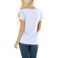 thumbnail image 3 of Hauts d'Été Grande Taille pour Femmes, T-shirt Imprimé Lapin Col Rond, Manches Courtes, Blouse Décontractée Ample, Col en V, en Solde, 3 of 8