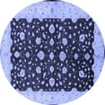 thumbnail image 1 of Ahgly Company Indoor Round Oriental Blue Traditional Area Rugs, 4' Round, 1 of 4