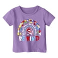 thumbnail image 3 of T-shirts Garçons Été Décontracté Imprimé Col Rond Manches Courtes T-Shirt Ample Violet 3-4 Ans, 3 of 3
