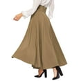 thumbnail image 3 of Nlife Women High Waist Maxi Skirt Tie Front A-Line Pleated Flowy Elegant Long Skirts with Zipper, 3 of 6