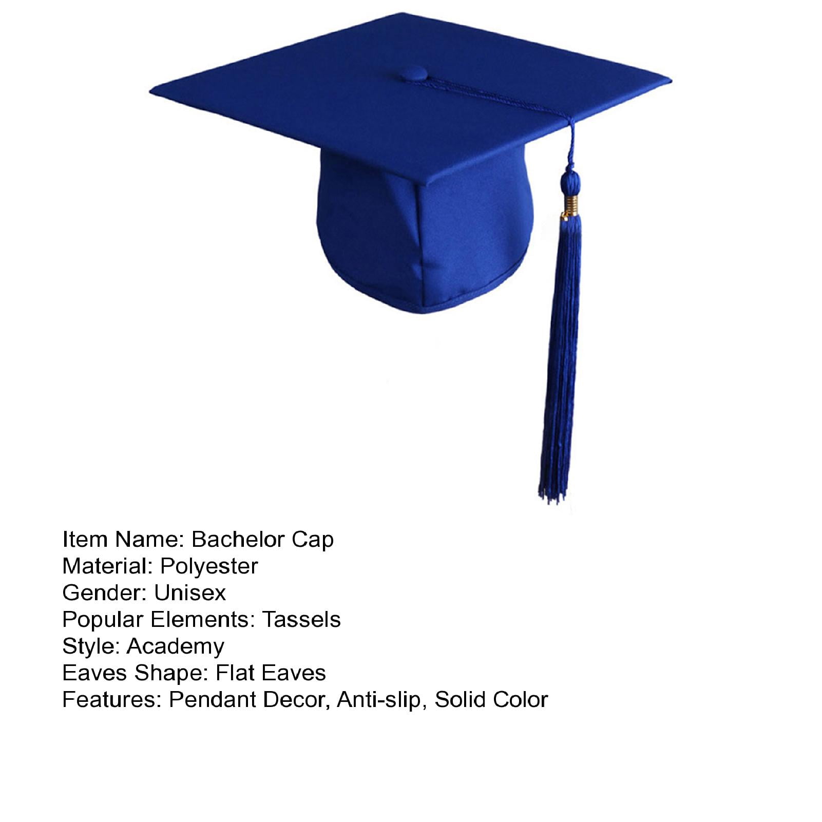AYYUFE Unisex Bachelor Cap 2023 Tassel Pendant Decoration Solid Color Classic Style Flat Top Graduation Hat Master Doctor Scholar Hat Party Accessory