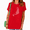 Red, variant on Red Women's Dark Base Polka Dot Sitting Cheetah Outline Graphic Short Sleeve T-Shirt Tops