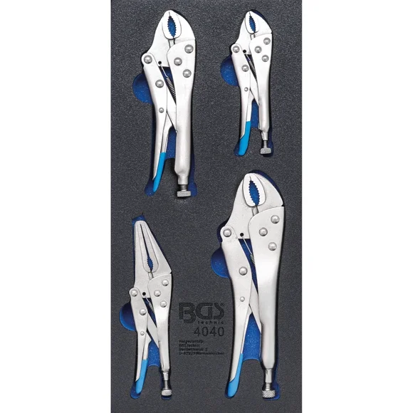 JUEGO DE PINZAS DE PRESIÓN | 4 PIEZAS | BGS 4040