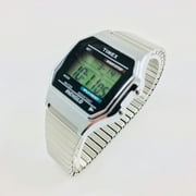 Timex Mens Classic Digital Silver-Tone 34mm Casual Watch, Extra-Long Expansion Band