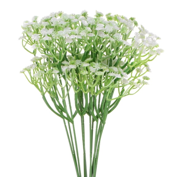Uxcell 12-Pack Artificial Baby's Breath, Faux Gypsophila Plastic Bouquets for Home Decor/Wedding[White]