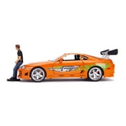 Fast & Furious 1:18 Toyota Supra Die-cast Car & 3 Brian Figure, Toys for Kids and Adults, Model Vehicles