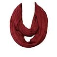 thumbnail image 3 of Wrapables® Winter Warm Cable Knit Infinity Scarf and Beanie Set, Burgundy, 3 of 8