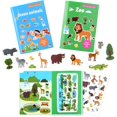 thumbnail image 1 of Libro de pegatinas estáticas reutilizables para niños de 3, 4, 5 y 6 años, actividades de aprendizaje preescolar, regalos para niños pequeños, 2 uds., 1 of 5