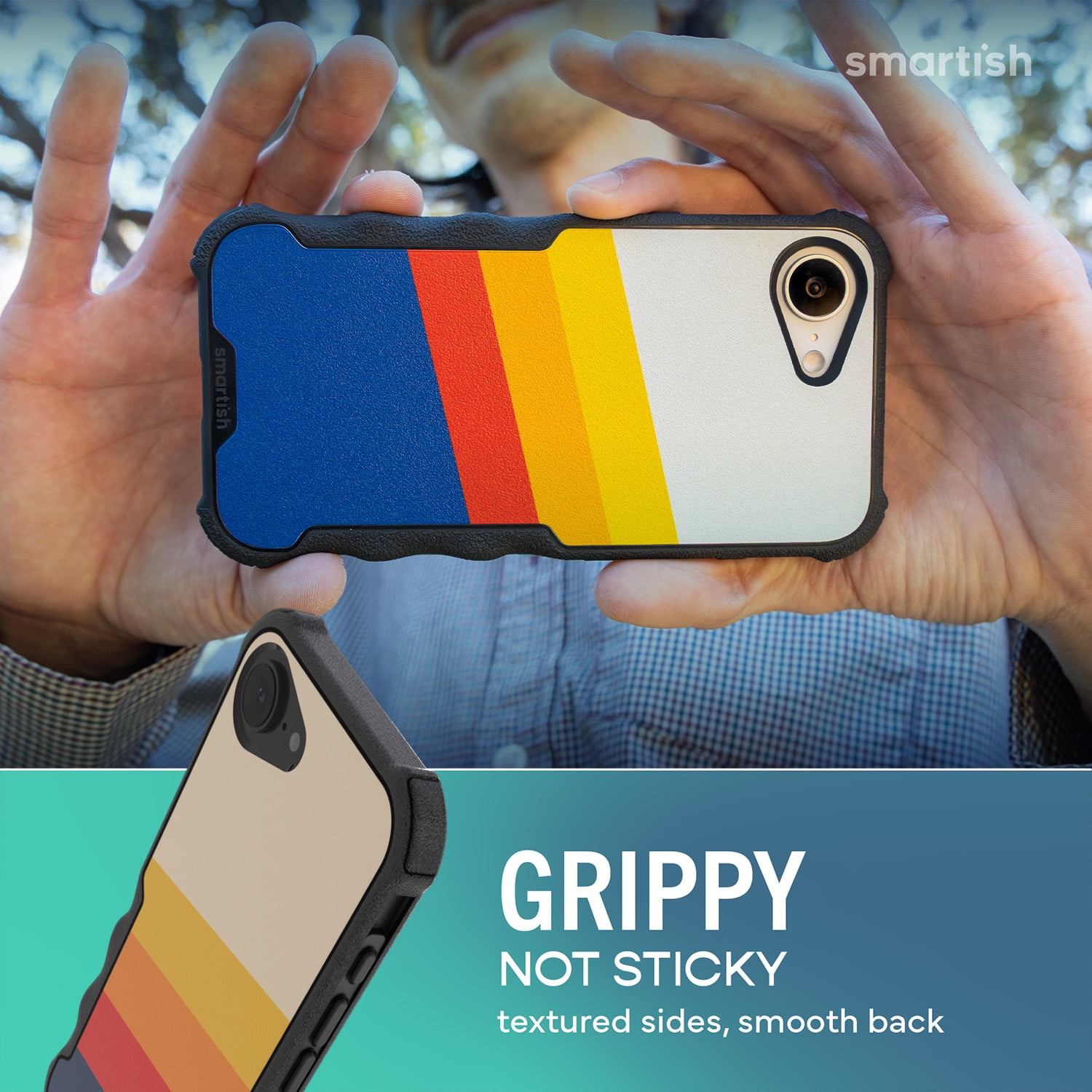 Smartish iPhone 17e/16eMagSafe Case - Gripzilla - Heavy Duty Armor Cover - Stripes