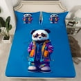 thumbnail image 3 of Feelyou Kawaii Panda Animal Twin Sheet Sets, Modern Fashion Style Twin Fitted Sheet, Teens Kids Girls Boys Flat Sheet, Microfiber Bedroom Decor, 3-Piece, 3 of 8