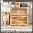 thumbnail image 2 of Bread Box for Kitchen Countertop Bin Double Layer Bread Box Storage Container Extra Large Capacity with Diamond Pattern Windows (Natural, Extra Large), 2 of 15