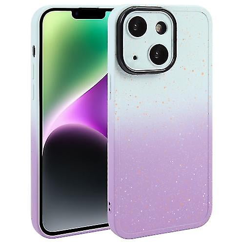 Funda de silicona con degradado de estrellas para iPhone 15 con película para lente
