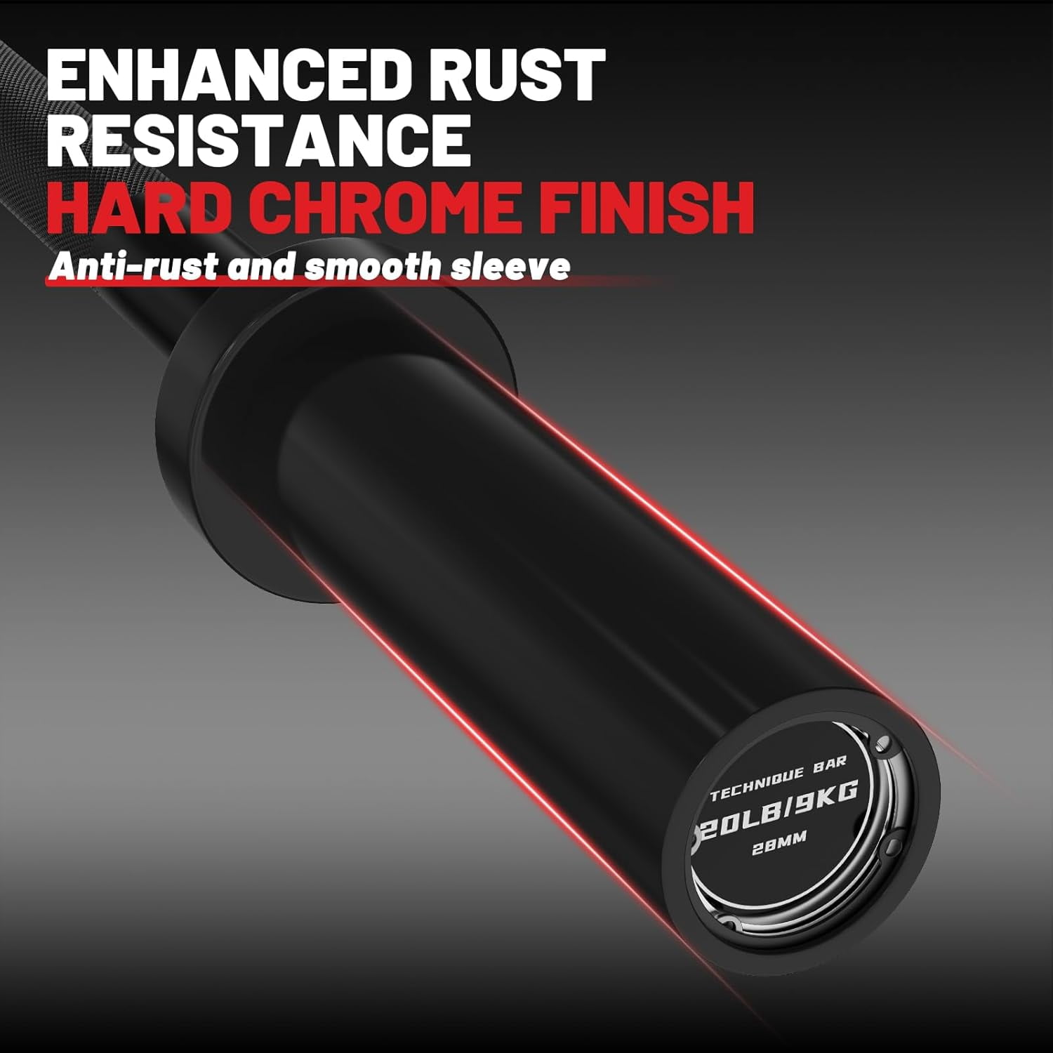 Barbell 4ft Short Bar for Strength Training with  Knurling Spin Sleeves