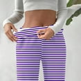 thumbnail image 4 of Yteetum Oversized Sweatpants for Women Striped Print Baggy Wide Leg Sweatpants High Waisted Fleece Athletic Pants Womens Loose Fleece Lined Leggings Drawstring Waist Joggers Warm Workout Sweatpants, 4 of 9