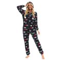 thumbnail image 3 of Pijama de lana para mujer, ropa de dormir con estampado navideño, mono grueso con capucha, peleles de felpa de manga larga para discoteca, 3 of 3