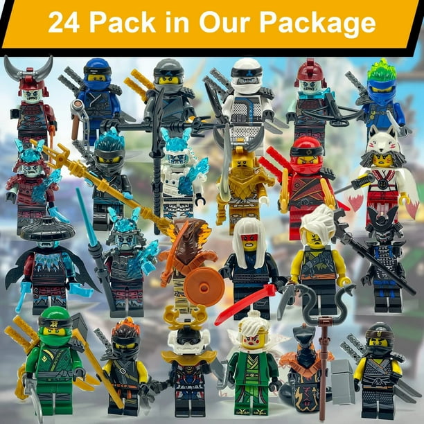 BuildMingle 24 PCS Set de Minifiguras Ninja Supremo – Juguetes de Bloques de Construcción con Emperador de Hielo, Regalo Ideal para Niños