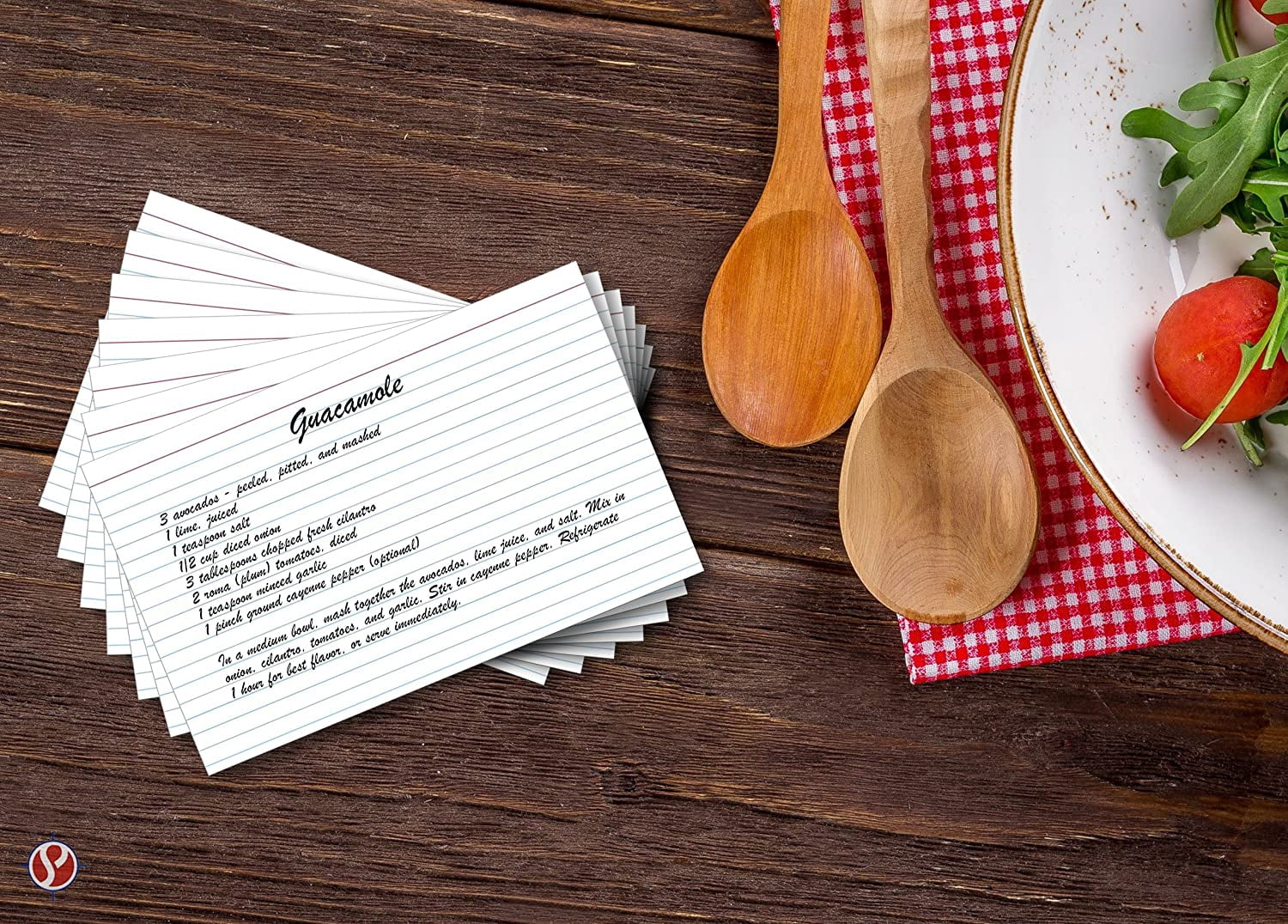 Ruled Index Cards | 100lb Heavyweight Thick White Cover Stock | 100 per Pack | 5 x 8 Inches