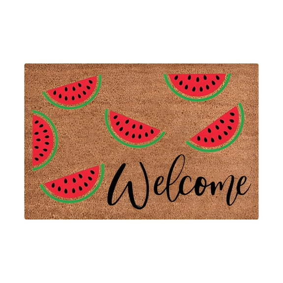 DERONA Summer Welcome Sign Doormat 16x24",Outdoor Doormat,Coir Doormat,Welcome Mat for Front Door