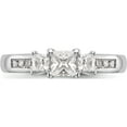 thumbnail image 4 of 14K White Gold 3-Stone Diamond Semi-Mount Engagement Ring (Size 7) Made In India rm3007e-050-waa, 4 of 5
