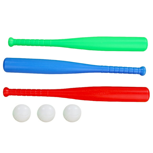 MasteelfCA 1 Set Plastic Baseball Set Best Sports Baseball Set Toy Kit Educational Toys for Toddlers (Random Color, 3pcs Bats+3pcs Baseballs )