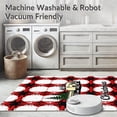 thumbnail image 5 of ODIKA 5'x7' Machine Washable Non-Slip Area Rug, Holiday Truck Farmhouse Buffalo Check Vintage Xmas Tree Design High Traffic Rug with Pad, Red, 651831, 5 of 8
