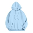 thumbnail image 3 of Fall Oversize Hoodies For Women Bow Letter Cherry Print Long Sleeve Drawstring Hooded with Pocket Lightweight Sweatshirts Sky Blue, 3 of 4