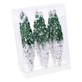 thumbnail image 2 of 6 piezas de adornos colgantes navideños brillantes y decorativos, ligeros Verde Blanco, 2 of 9