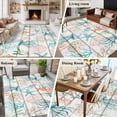 thumbnail image 5 of 5x8 Area Rugs for Living Room, Teal Red Jellyfish Coastal Non Slip Area Rugs for Kitchen Bedroom Entryway, Vintage Beach Coral Starfish Nautical Washable Carpet Runner Rug Floor Mats for Bedroom, 5 of 8