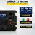 thumbnail image 4 of VEVOR Power Inverter 2000W Modified Sine Wave Inverter DC12V to AC120V Car Converter with USB Port LCD Display Remote Controller LED Indicator AC Outlets Inverter for Car RV Truck Boat Travel Camping, 4 of 9