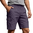 thumbnail image 7 of Cargo Shorts for Men Summer Casual Elastic Waist Straight Leg Loose Fit Knee Length Work Shorts with Pockets, 7 of 7