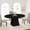 Black, variant on 47"-63" Expandable Oval Dining Table – Round Kitchen Table with Hidden Leaf & Storage Shelf – Sturdy Metal Legs for 4-6 People, Space-Saving Design