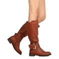 thumbnail image 2 of New Women DbDk Jojo-9 Leatherette Knee High Buckled Riding Boot, 2 of 3