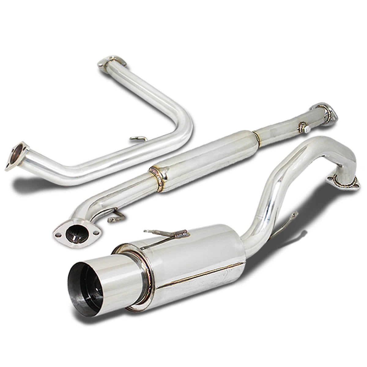 For Mitsubichi Eclipse 3G 2.4 4Cyl Stainless Steel 4 inches Rolled Muffler Tip Catback Exhaust System 