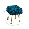 thumbnail image 4 of Home Soft Things Crushed Velvet Pouf Stool Ottoman - Dark Teal - 16x16x16'', 4 of 7
