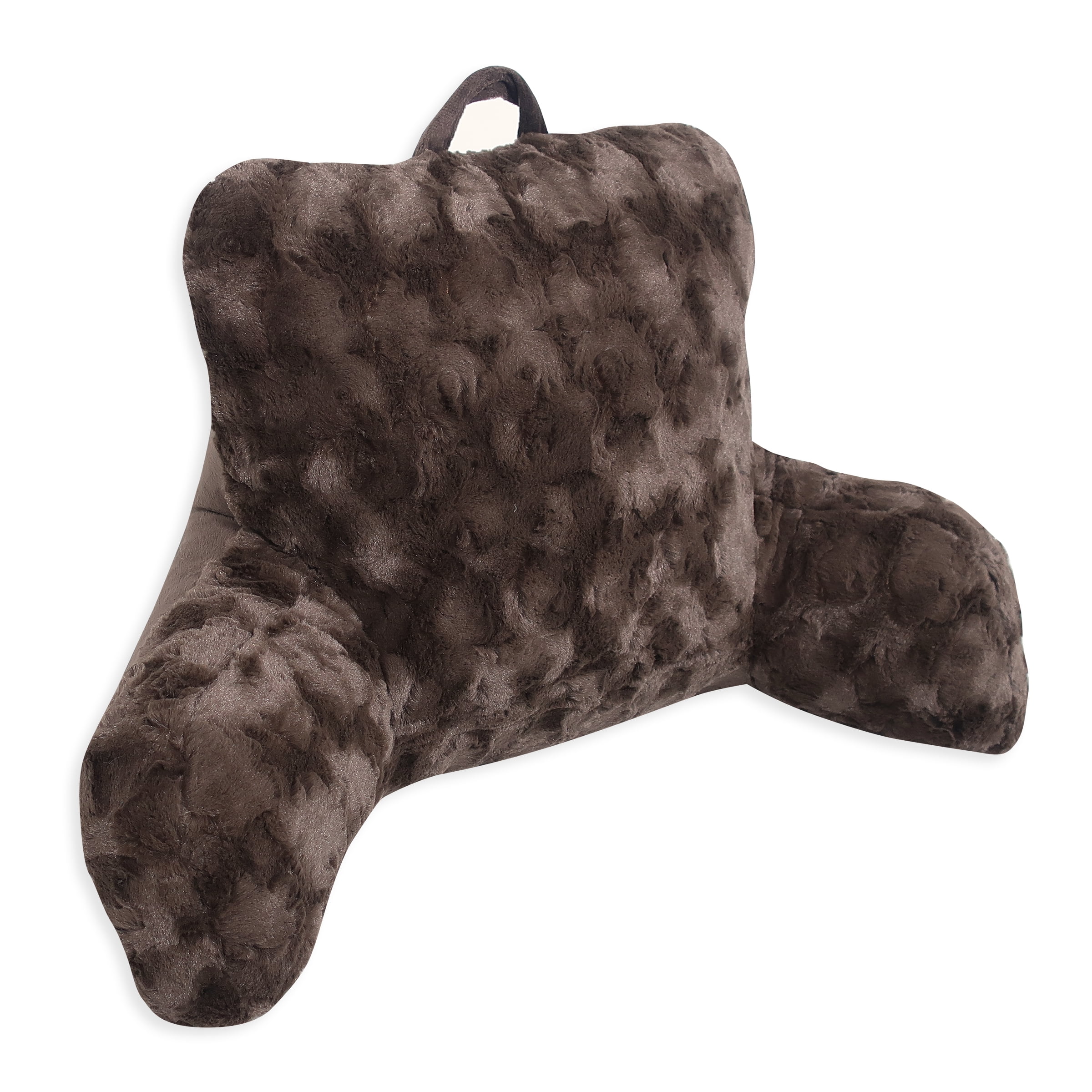 Better Homes & Gardens Faux Fur Backrest Pillow, Dark Brown
