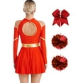 thumbnail image 2 of TiaoBug Women's School Musical Party Halloween Cheer Leader Costume Fancy Dress Uniform Outfit Red XL, 2 of 7