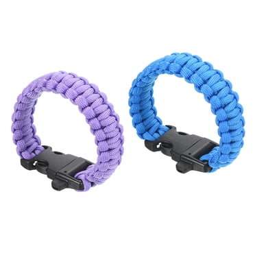 Unique Bargains Bracelets de Survie en Paracorde, Bracelet Parachute Tressé, Bleu, Violet