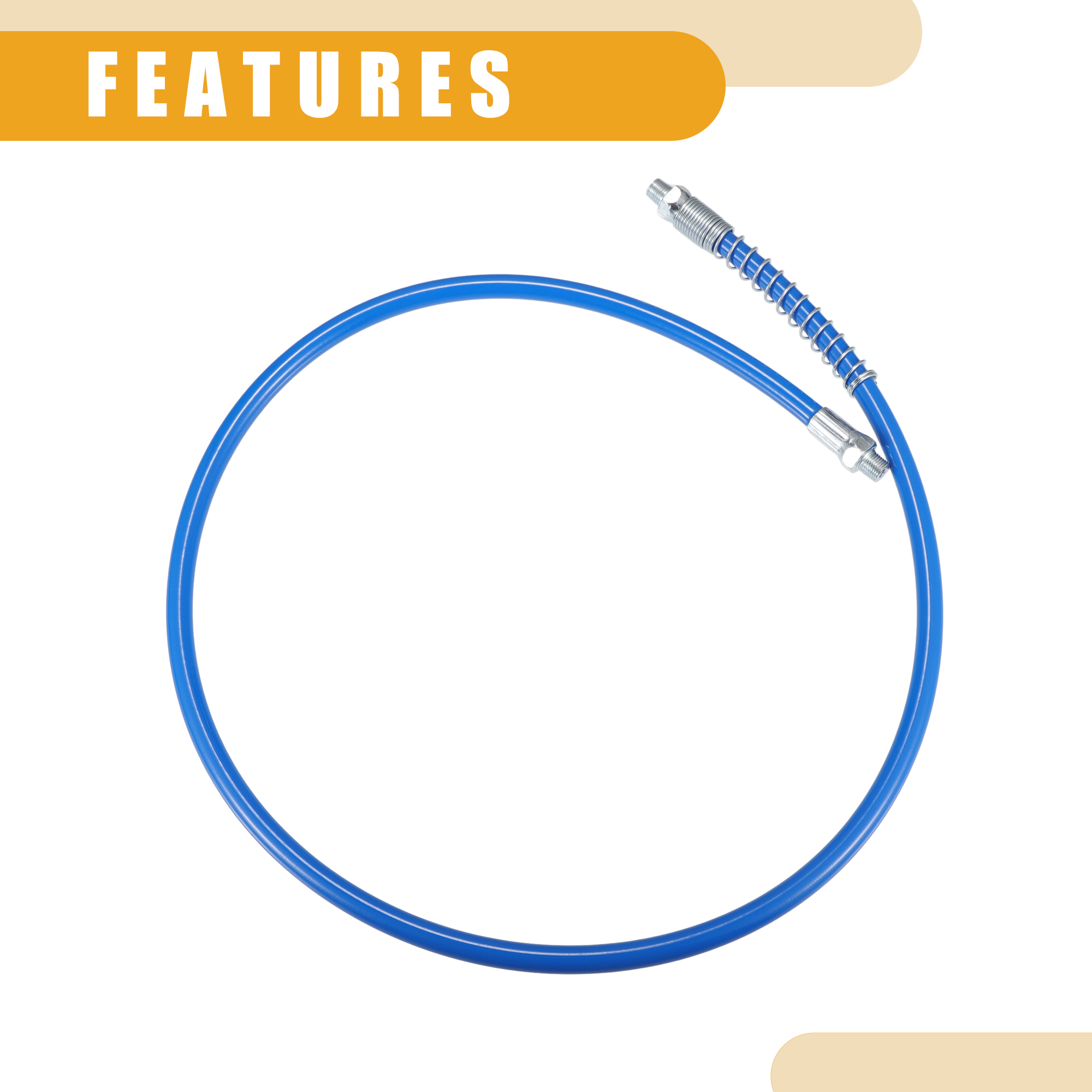 Unique Bargains Universal 1/8" NPT Grease Gun Flex Hose Blue 37 Inch