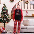thumbnail image 2 of Odeerbi Christmas Pajamas for Family Plaid Holiday Long Sleeve Family Christmas Pajamas Matching Sets Dad Fashion Christmas Set Plaid Print Two-piece Sleepwear PJs Set Black, 2 of 7