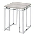 thumbnail image 2 of Home Square 2-Piece Furniture End Table Set in Natural Oak & Chrome, 2 of 4