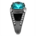 thumbnail image 3 of Womens Light Black Ring Anillo Para Mujer Stainless Steel Ring with Top Grade Crystal in Blue Zircon Kora, 3 of 4