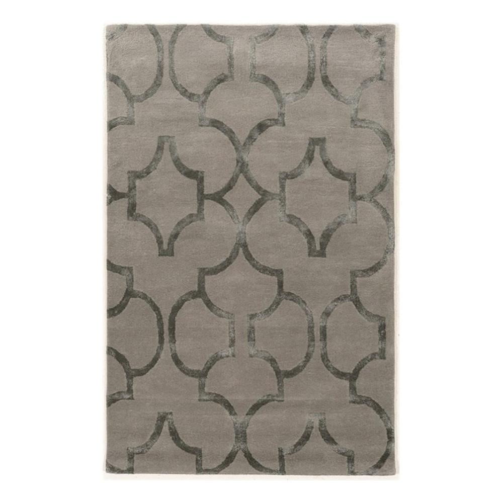 Bowery Hill 96 x132 Transitional Wool Hand Tufted Rug in Slate Gray