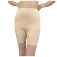 thumbnail image 3 of AINIYS Women's High Waisted Biker Shorts Elastic Waist Pants for Under Dresses Daily Beige L, 3 of 6