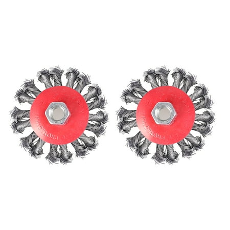 

2PCS 4 Inch Steel Wire Wheel Brush Wire Wheel Rust Grinding Wheel(Red)