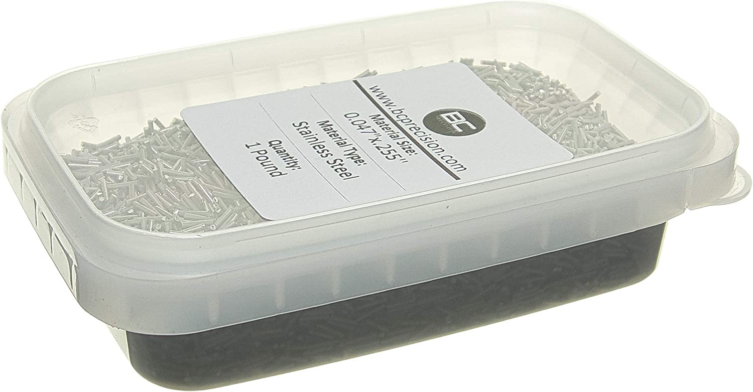 Stainless Steel Tumbling Media Pins - 0.047" Diameter, 0.255" Length - 1LB